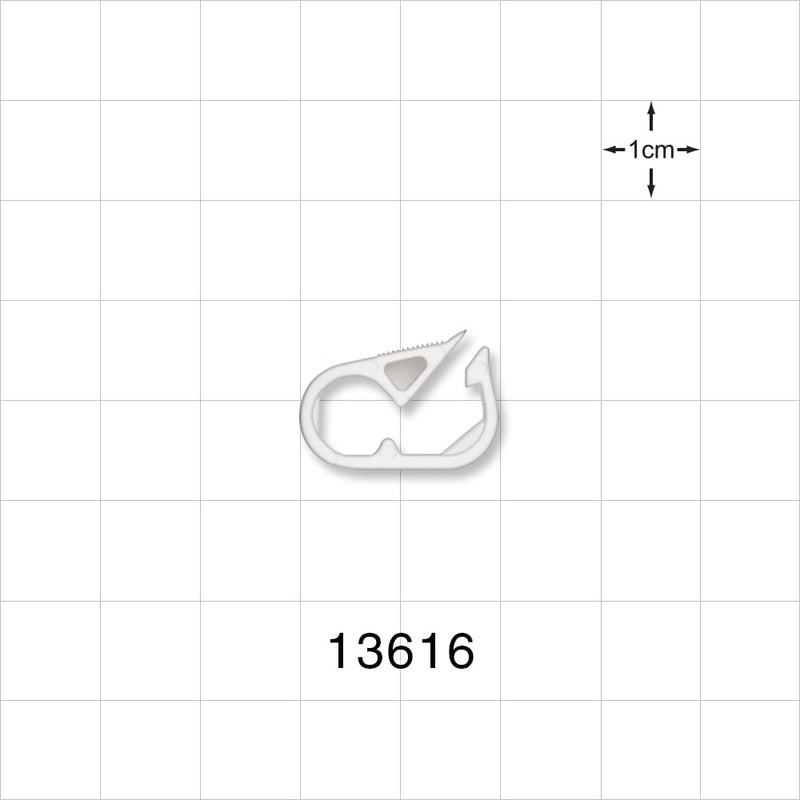 Pinch Clamp, White - Fits 0.059 inch - 0.102 inch OD Tubing (1.5 mm - 2.6 mm) - 13616