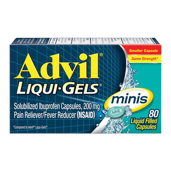Haleon Company Advil Liquid Gel Mini Capsules 200mg 80/Box, 36 BX/CA - F00573176980