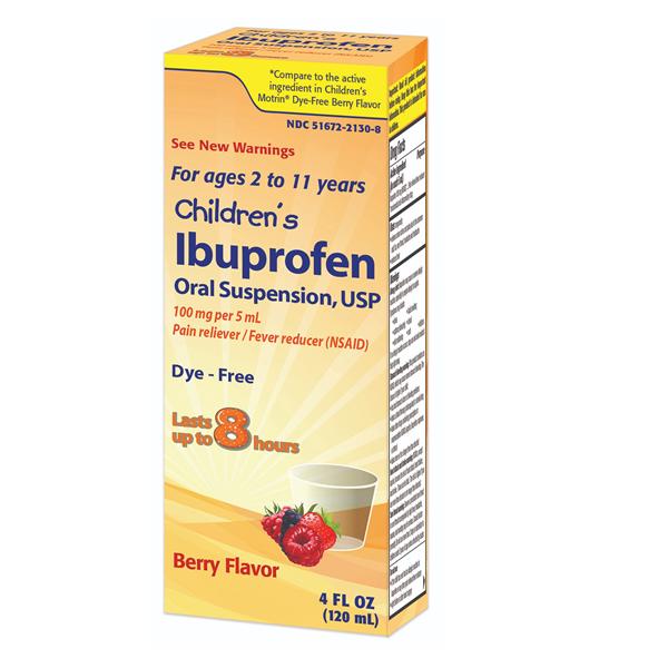Taro Pharmaceutical Ibuprofen Children 2-11yr Pain Reliever/Fever Reducer Oral Suspension 100mg/5mL Berry 120mL/Bottle - 51672213008