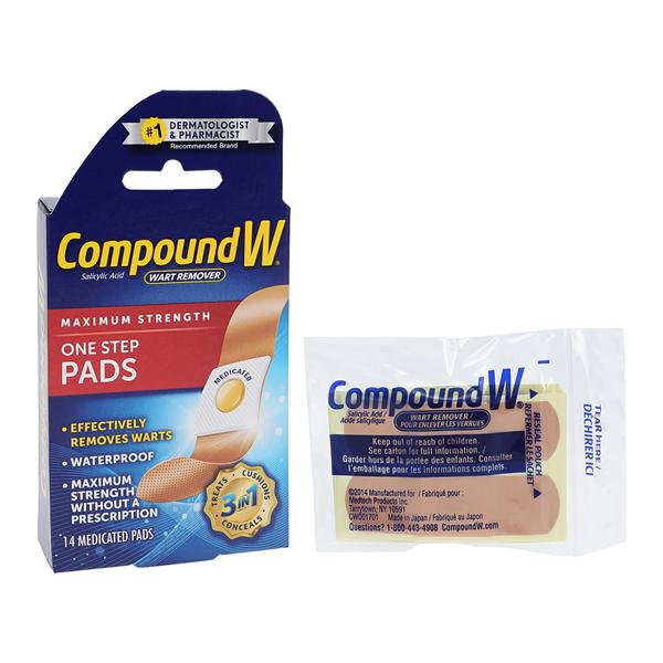 Medtech Products Compound W Wart Remover Pads One Step 14/Box, 12 BX/CA - 10075137441214A