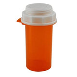 Clarke Container Division Push Tab Vial 13 Dram Recyclable Amber/White Disposable 200/Case - 19013
