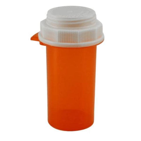 Clarke Container Division Push Tab Vial 13 Dram Recyclable Amber/White Disposable 200/Case - 19013