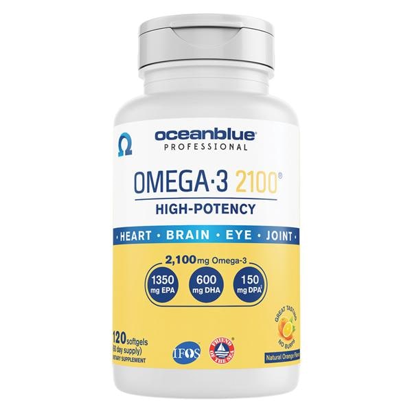 Oceanblue, LLC Oceanblue Omega-3 2100 Dietary Supplement Softgel Capsules Orange 120/Bottle - 5490156