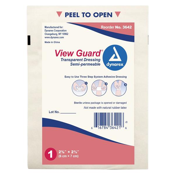 Dynarex Corporation View Guard Film Transparent Dressing 2-3/8x2-3/4" Sterile Rectangle Clea - 3642