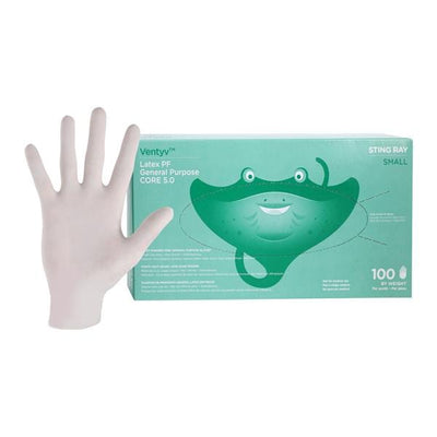Ventyv -Stingray General Purpose Gloves Small Natural White, 10 BX/CA 10219102