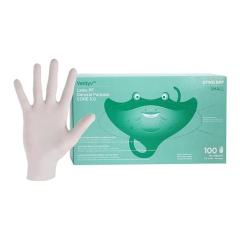 Ventyv -Stingray General Purpose Gloves Small Natural White, 10 BX/CA 10219102
