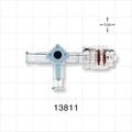 3-Way Stopcock, 2 Female Luer Locks, Rotating Male Luer Lock - 500 psi - 13811