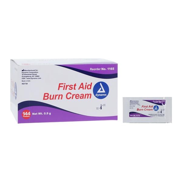 Dynarex Corporation First Aid Burn Relief Cream 0.9gm 144/Box, 12 BX/CA - 1165