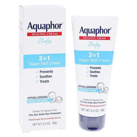 Beiersdorf Inc Aquaphor Diaper Rash Cream Zinc Oxide 15% Bby Disposable Fragrance Free 3.5oz/Tb, 12 TB/CA - 07214002503