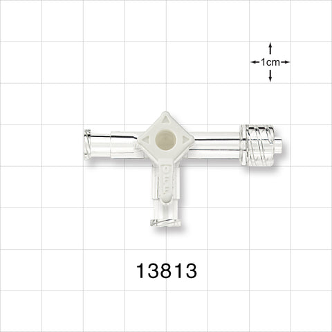 3-Way Stopcock, 2 Female Luer Locks, Male Luer Lock - 200 psi - 13813