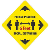 Alco Sales & Service Co. PRACTICE SOCIAL DISTANCE SIGN 12" X 12" YELLOW Each - 85791-1