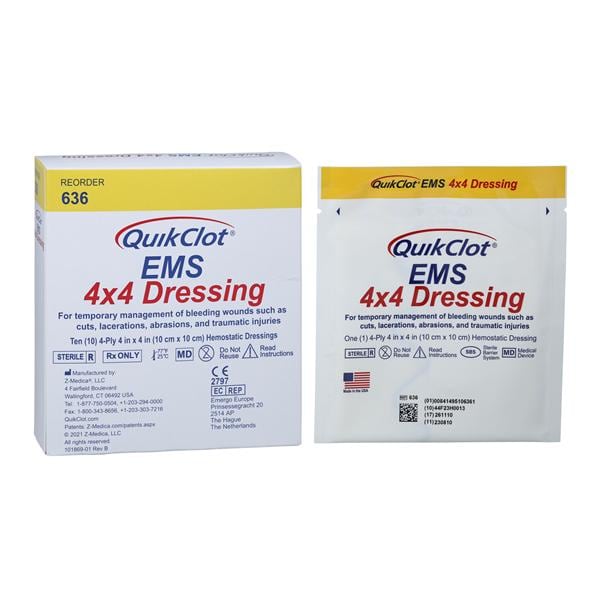 Teleflex LLC -QuikClot Hemostatic Gauze Dressing 636
