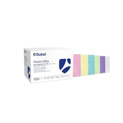 Dukal LLC -Patient Bib 2 Ply Paper / Poly Vertical Embossed 13 in x 18 in Disposable 500/Case 27406
