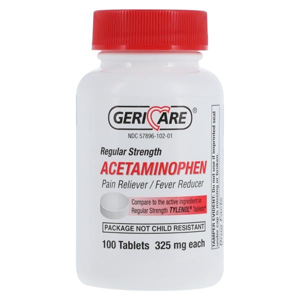 Geri-Care Pharmaceuticals Acetaminophen Tablets 325mg 100/Bottle - 101-01-GCP