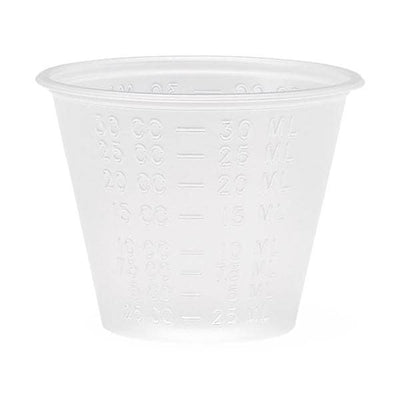 Medline Industries Inc -Medicine Graduated Cup Disposable Clear Plastic For Atrium 1 oz 100/Package, 50 PK/CA DYND90000