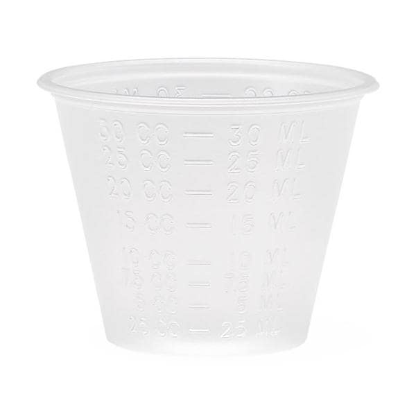 Medline Industries Inc -Medicine Graduated Cup Disposable Clear Plastic For Atrium 1 oz 100/Package, 50 PK/CA DYND90000