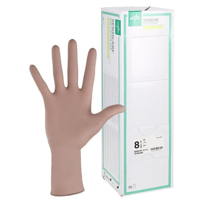 Medline Industries Inc -SensiCare Neoprene / Polychloroprene Surgical Gloves 8.5 Light Brown Chemo Approved, 4 BX/CA MSG6385