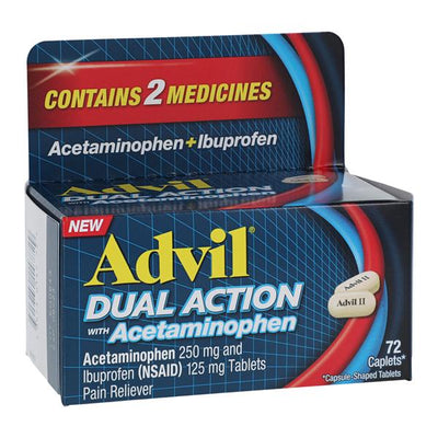 Haleon Company Advil Dual Action Caplets 125/250mg w/APAP 72/Bottle, 36 BT/CA - F00573014772