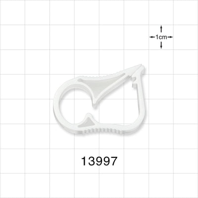 Pinch Clamp, Ratchet-Style, White - Fits 0.236 inch - 0.354 inch OD Tubing (6 mm - 9 mm) - 13997