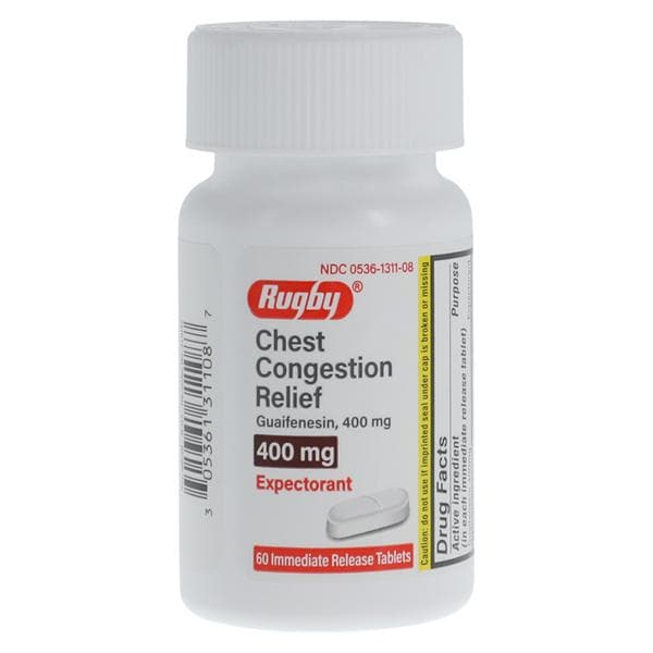Major-Rugby Pharmaceuticals Guaifenesin IR Tablets 400mg 60/Bottle - 371047