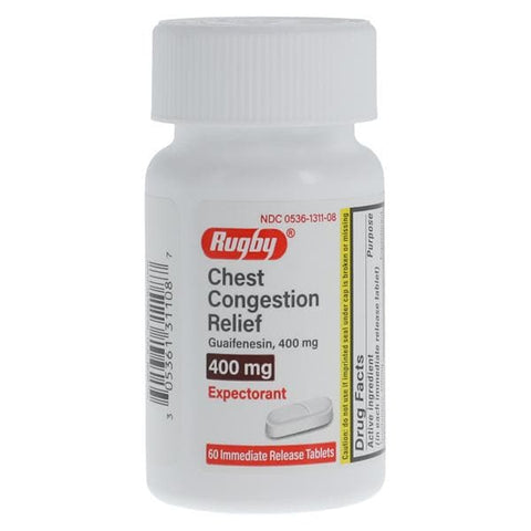 Major-Rugby Pharmaceuticals Guaifenesin IR Tablets 400mg 60/Bottle - 371047