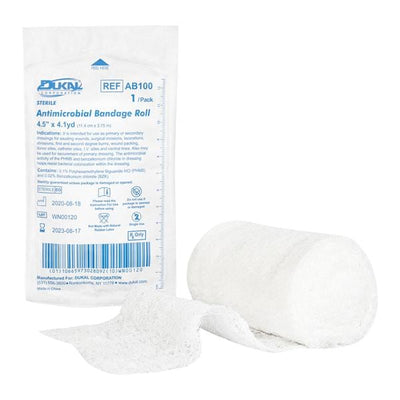 Dukal LLC -Antimicrobial Bandage Gauze/PHMB/Benzalkonium Chloride 4"x4.1yd Sterile 100/Case AB100