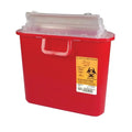 Medegen Medical Products, LLC -SharpStainer Sharps Container 5.4qt Red 10.5x3.5x10.5" Horizontal Drop Plastic Stackable 12/Case MDG8708