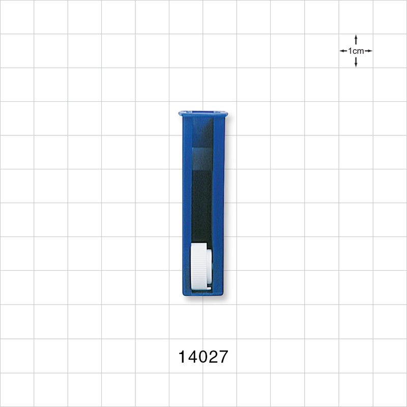 Roller Clamp, Blue Body, White Wheel; Assembled - Fits 0.212 inch OD Tubing (5.4 mm) - 14027