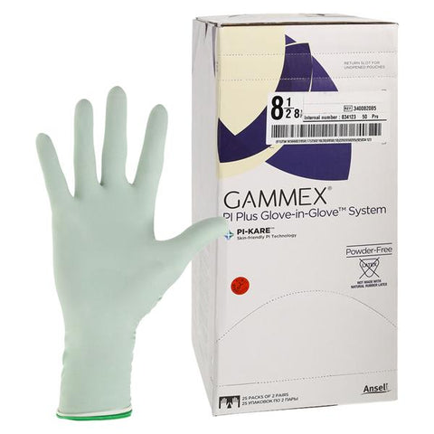 Ansell Healthcare Products LLC -Gammex Polyisoprene Surgical Gloves 8.5 White / Green, 4 BX/CA 340082085