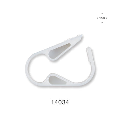 Pinch Clamp, Ratchet-Style, White - Fits 1/2 inch - 5/8 inch OD Tubing (0.5 inch - 0.625 inch, 12.7 mm - 15.9 mm) - 14034