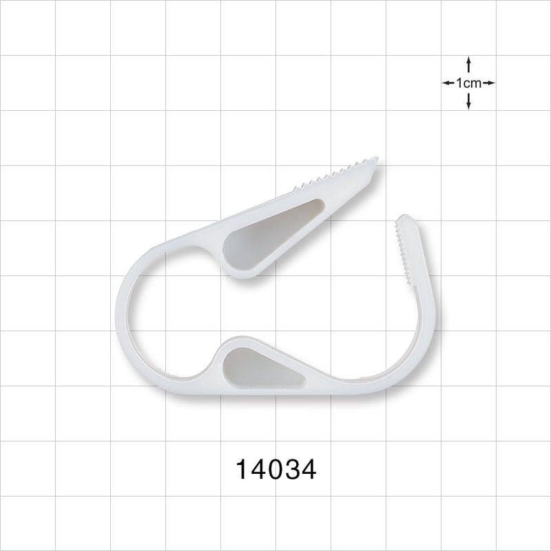Pinch Clamp, Ratchet-Style, White - Fits 1/2 inch - 5/8 inch OD Tubing (0.5 inch - 0.625 inch, 12.7 mm - 15.9 mm) - 14034