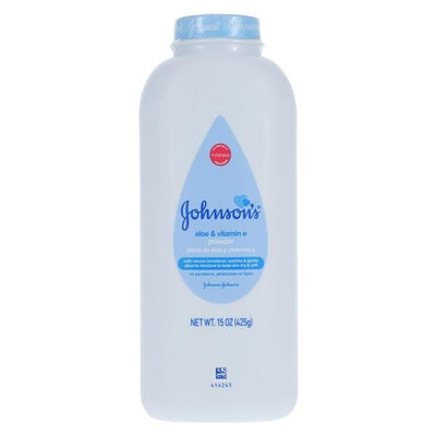 Johnson & Johnson Consumer Johnson's Powder Cornstarch/Aloe/Vitamin E Baby White Disposable 15oz/Bt, 24 BT/CA - 111786200