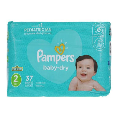 Procter & Gamble Dist Pampers Baby-Dry Diapers Size 2 12-18lbs 37/Package, 4 PK/CA - 10037000862090