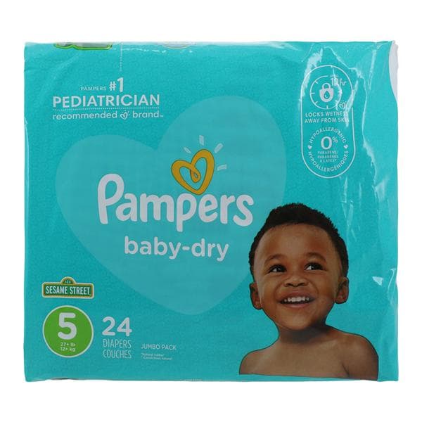 Procter & Gamble Dist Pampers Baby-Dry Diapers Size 5 27lbs+ 24/Package, 4 PK/CA - 10037000862120