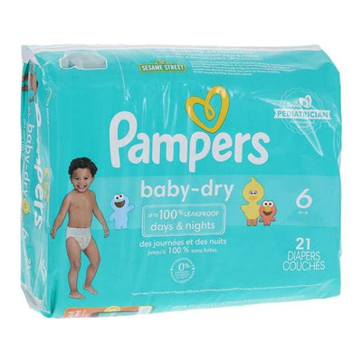 Procter & Gamble Dist Pampers Baby-Dry Diapers Size 6 35lbs+ 21/Package, 4 PK/CA - 00037000970781