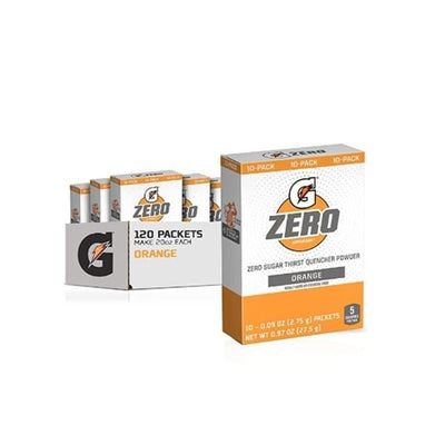Quaker Oats Company Gatorade G ZERO Electrolyte Powder No Sugar Orange Packet 120/Case - 04490