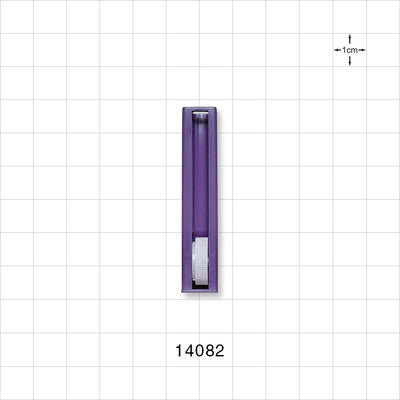 Roller Clamp, Purple Body, Natural Wheel; Assembled - Fits 0.118 inch ID x 0.161 inch OD Tubing (3 mm x 4.1 mm) - 14082