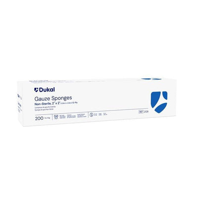 Dukal LLC Cotton Gauze Sponge 2"x2" 12 Ply Non-Sterile, 40 BG/CA - 2128