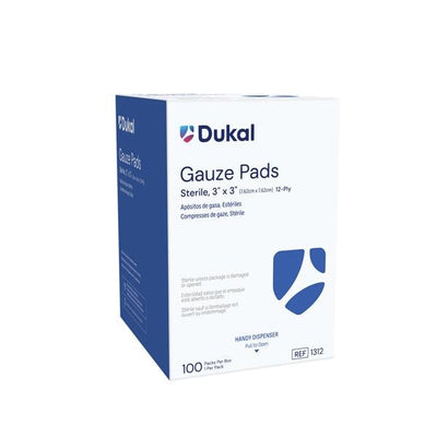 Dukal LLC Cotton Gauze Sponge 3"x3" 12 Ply Sterile, 24 BX/CA - 1312