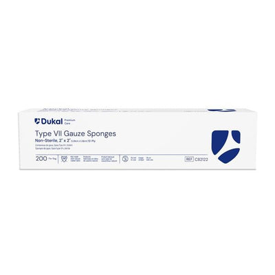 Dukal LLC Caliber 100% Cotton Gauze Type VII Sponge 2x2" 12 Ply Non-Sterile LF, 40 BG/CA - C82122