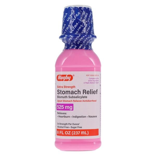 Major-Rugby Pharmaceuticals Pink Bismuth Oral Suspension 525mg 8oz/Bottle - 371022