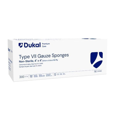 Dukal LLC Premium Care Cotton Type VII Gauze Sponge 4x4" 16 Ply Non-Sterile LF, 10 BG/CA - C84166