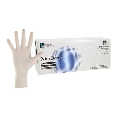 Innovative Healthcare Corp. -NitriDerm Nitrile Surgical Gloves 7.5 Fully Textured White, 4 BX/CA IHC 135275