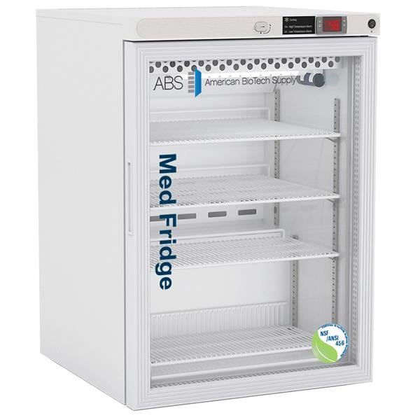 | American BioTech Supply(ABS) Vaccine Refrigerator New 5.2 Cu Ft Glass Door 2 to 8°C Each - PH-ABT-NSF-UCFS-0504G