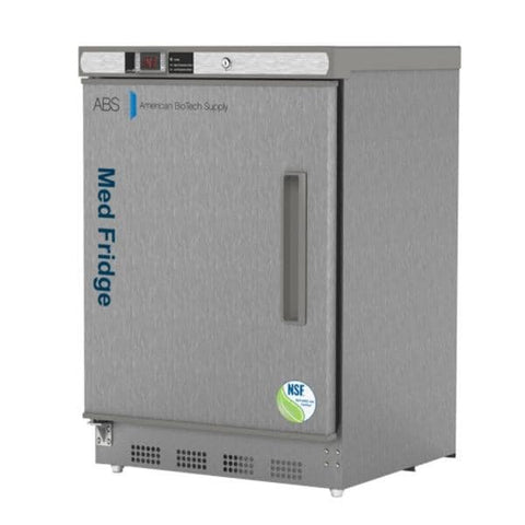 American BioTech Supply(ABS) Premier Vaccine/Pharmacy Refrigerator New 4.6 Cu Ft Solid Door 2 to 8°C Each - PH-ABT-NSF-UCBI-0404SS-LH