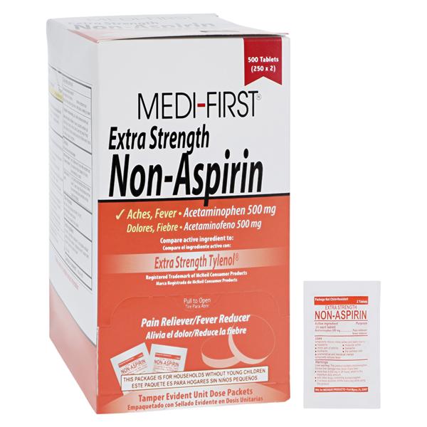 Medique Products Medi-First Extra Strength Non-Aspirin Tablets 500mg Bottle 250x2/Box - 80413