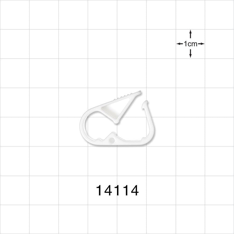 Pinch Clamp, White - Fits 0.079 inch - 0.217 inch OD Tubing (2.01 mm - 5.5 mm) - 14114