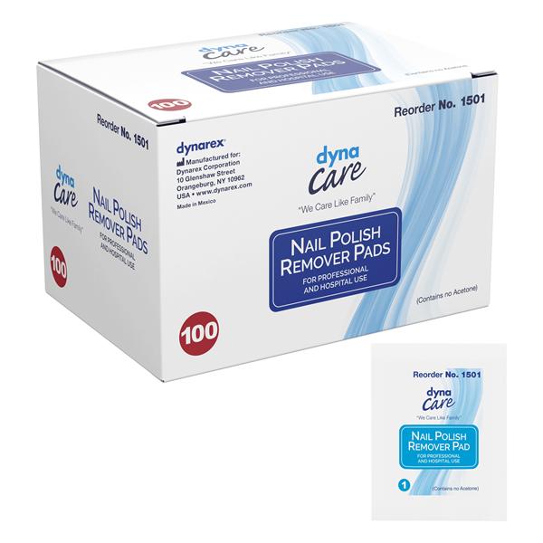 Dynarex Corporation Nail Polish Remover Pad Contains No Acetone 100/Box, 10 BX/CA - 1501