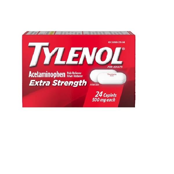 Johnson & Johnson Consumer Tylenol Extra Strength Caplets 500mg 24/Bottle, 72 BT/CA - 300450449054