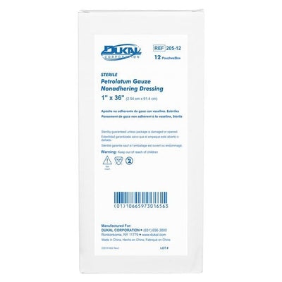 Dukal LLC Gauze Petrolatum Dressing 1x36" Sterile Not Made With Natural Rubber Latex - 205-12